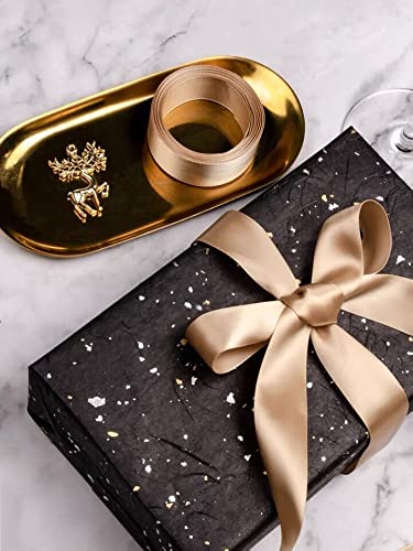 10mm Champagne Gold Ribbon for Gift Crafting, 22M Gold Polyester Double Sided Satin Ribbon for Gift Wrapping, Bouquet & Decor - Image 4