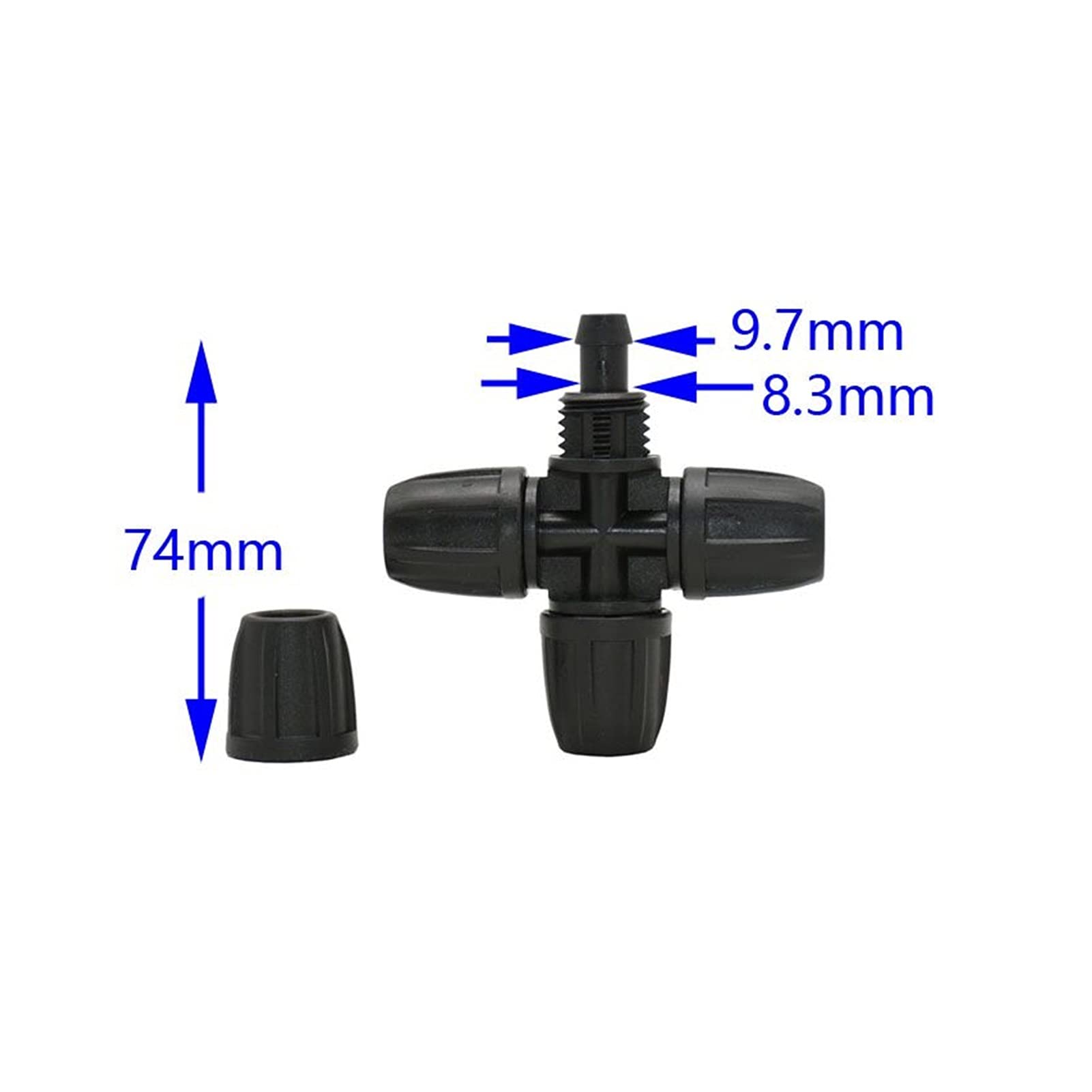 Connettore tubo flessibile 3/8 "4 vie Cross Lock Dado Deviatore Irrigazione Giardino Tubo Acqua Giunto 8/11 Adattatore 20 Pz