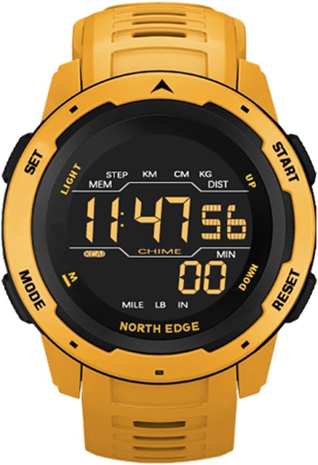 Montre de sport électronique rouge étanche 50m avec podomètre et chronomètre