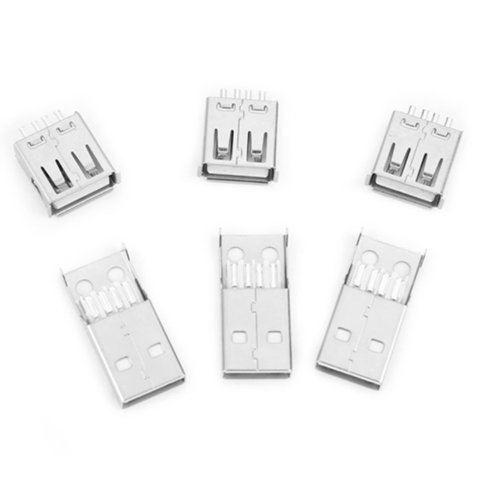 20 Connettori USB 2.0 Tipo A Maschio A Saldare - Con Guscio In Plastica Nera - Per Riparazioni E Progetti Fai Da Te