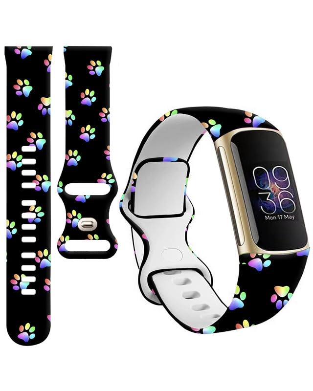 BOSPFJG Sport Bands Compatible with Charge 5/6, Slim Silicone Watch Bands, Multicolor, 22mm, 220mm, Waterproof, Casual Unisex Wristbands