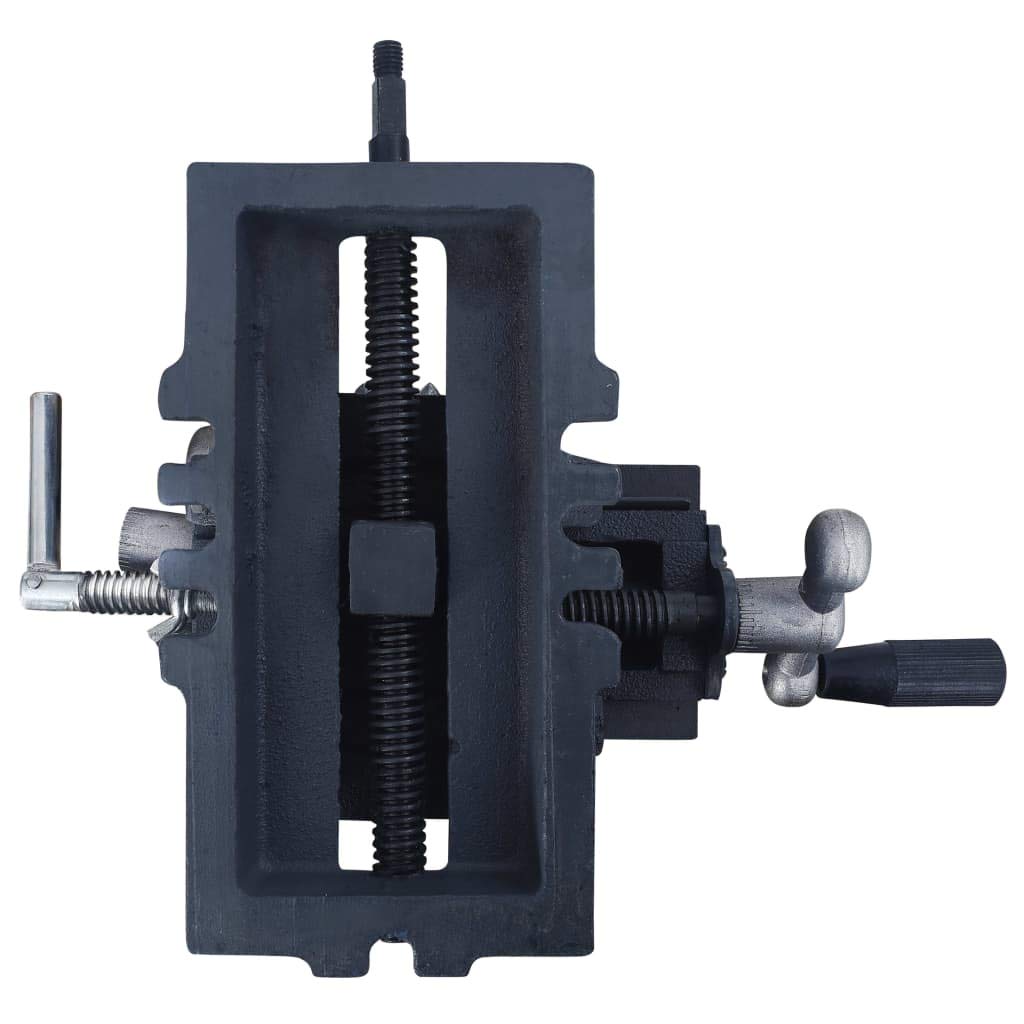 Tornillo de banco en cruz de 127 mm de hierro fundido con 130 mm de ancho de sujeción y ejes de 95 mm para taller, carpintería y metales, sujeción precisa y fijación