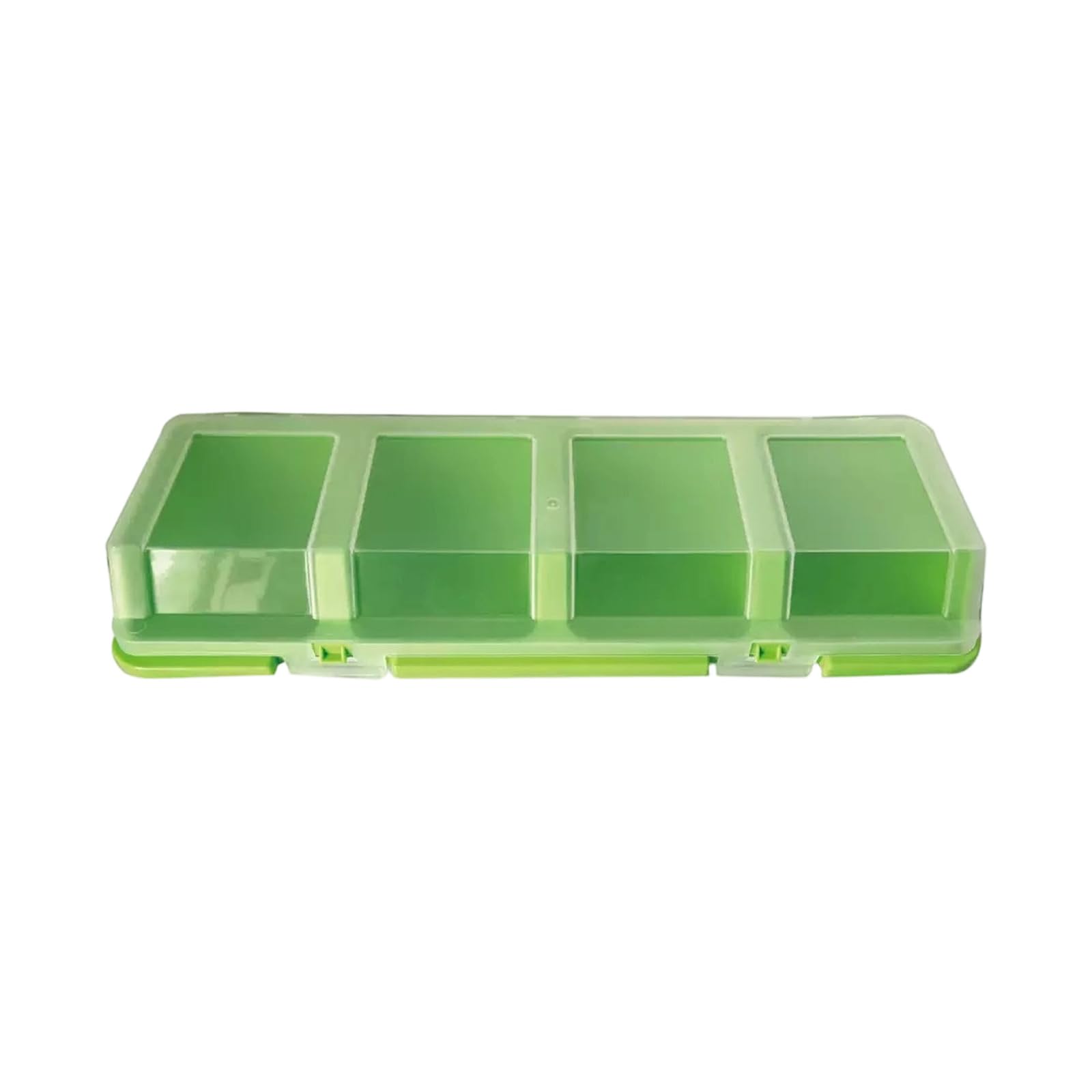 Alloneslife Green Parts Organizers Box 4 Compartments, Translucent Lid With Secure, Ideal For Hardware, And Small Parts Storage