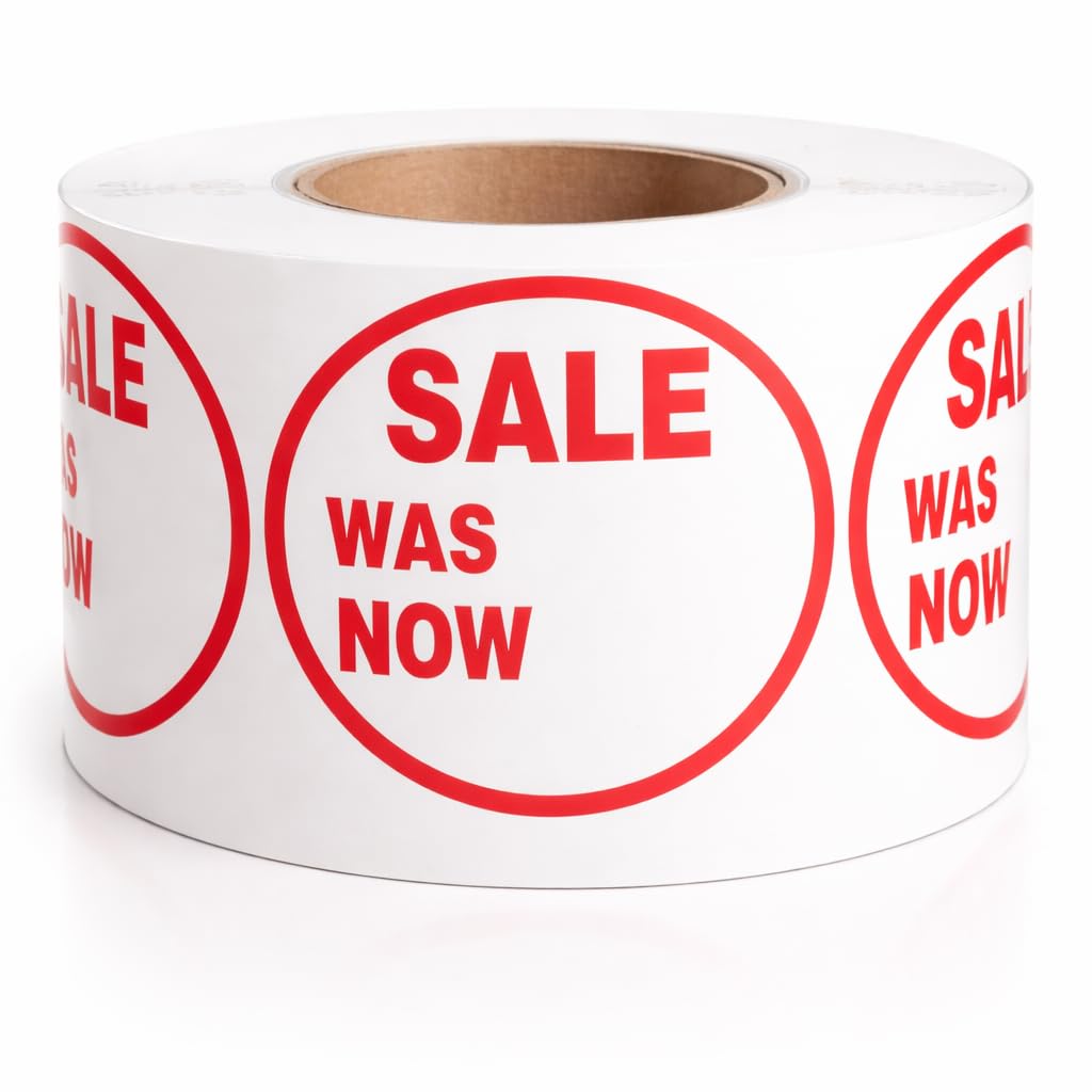 Sale was Now Self Adhesive Stickers Sticky Labels Price Labels for Retail Price Display 45mm Diamter Roll of 500 Stickers