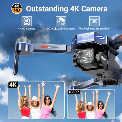 Drone with Camera for Adults 4k FPV Drone One Key Take Off/Land Drones for Kids Adults with 2 Batteries Mini Drone Brushless Motor Toy for Beginners - Image 3