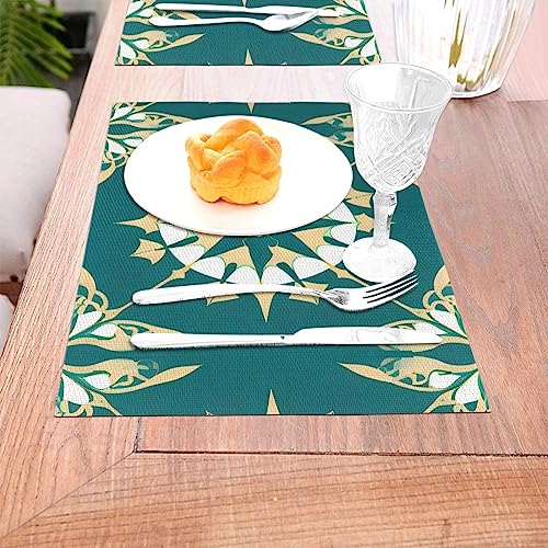 Set de table tissé 30x45 cm fleuri et thermorésistant