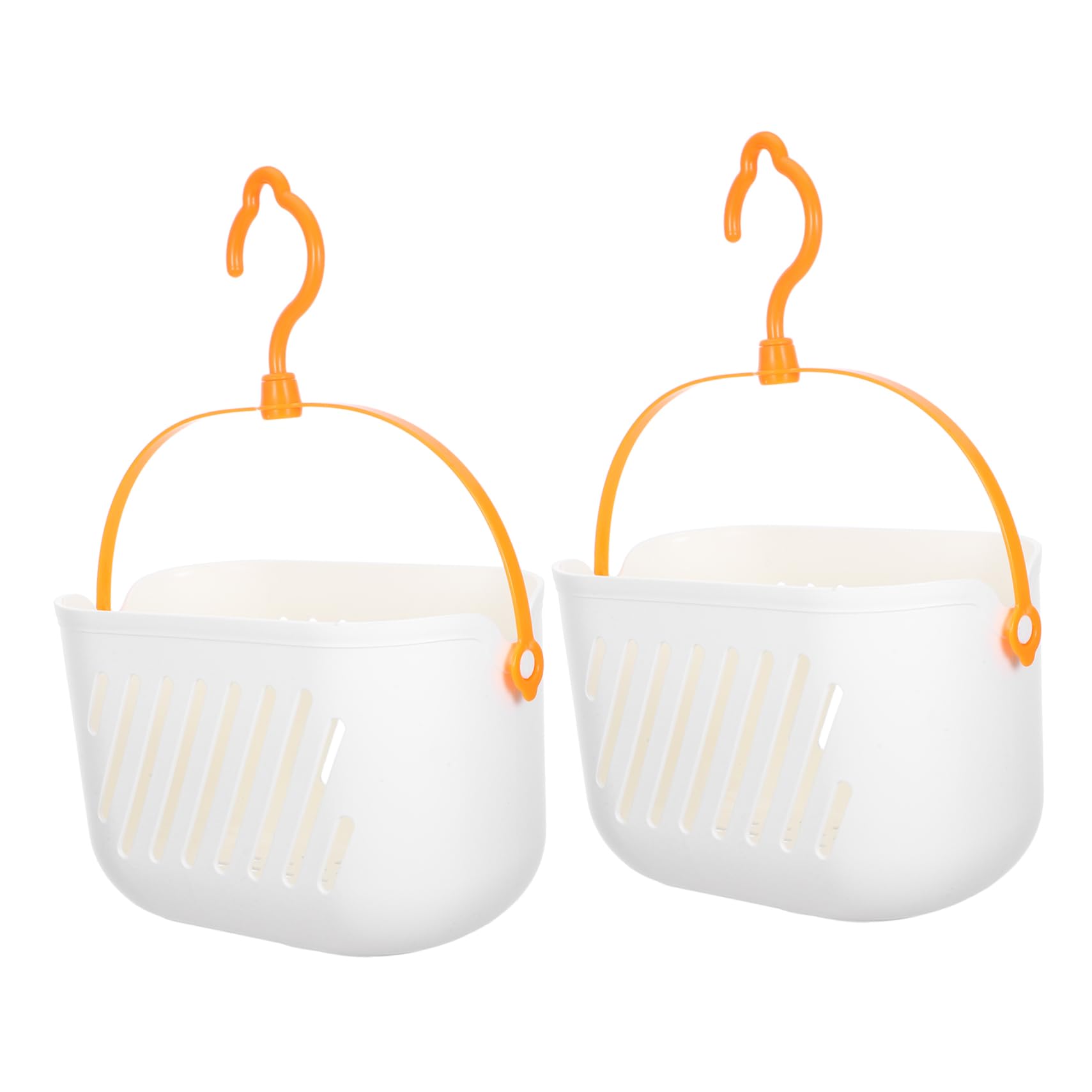 Luxshiny 2pcs Plastic Bathroom Shower Basket with Hooks Portable Hanging Organizer for Dorm Home Toilet Sturdy Storage Caddy