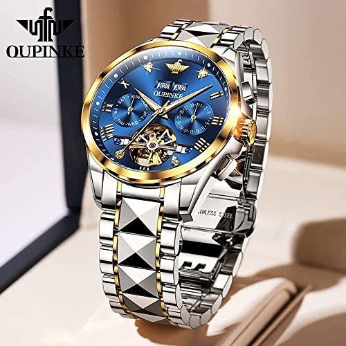 OLEVS Men's Casual Fashion Waterproof Gold Stainless Steel Band Quartz Gold Watches Gifts for Men