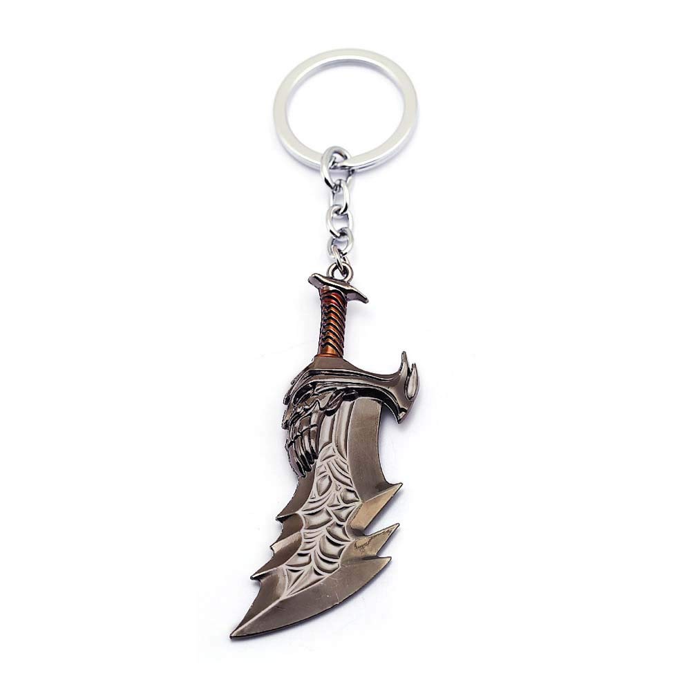 FEIDIAO Game G O War 4 Keychains Keyring Kui Ye Axe Hammer Knife Weapons Model Men Cosplay Car key chian (B)