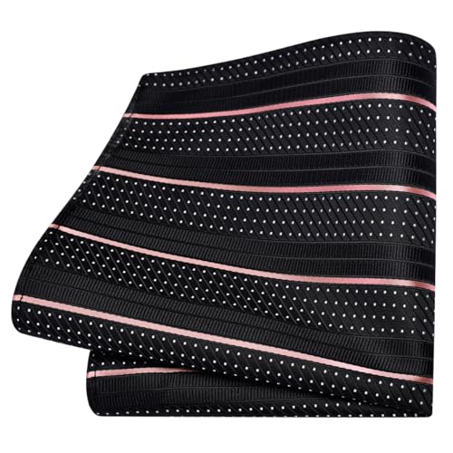 Image of GUSLESON 3.15 inch(8cm) Mens Stripe Tie and Lapel Pin Necktie Hankerchief Cufflinks Set for Men