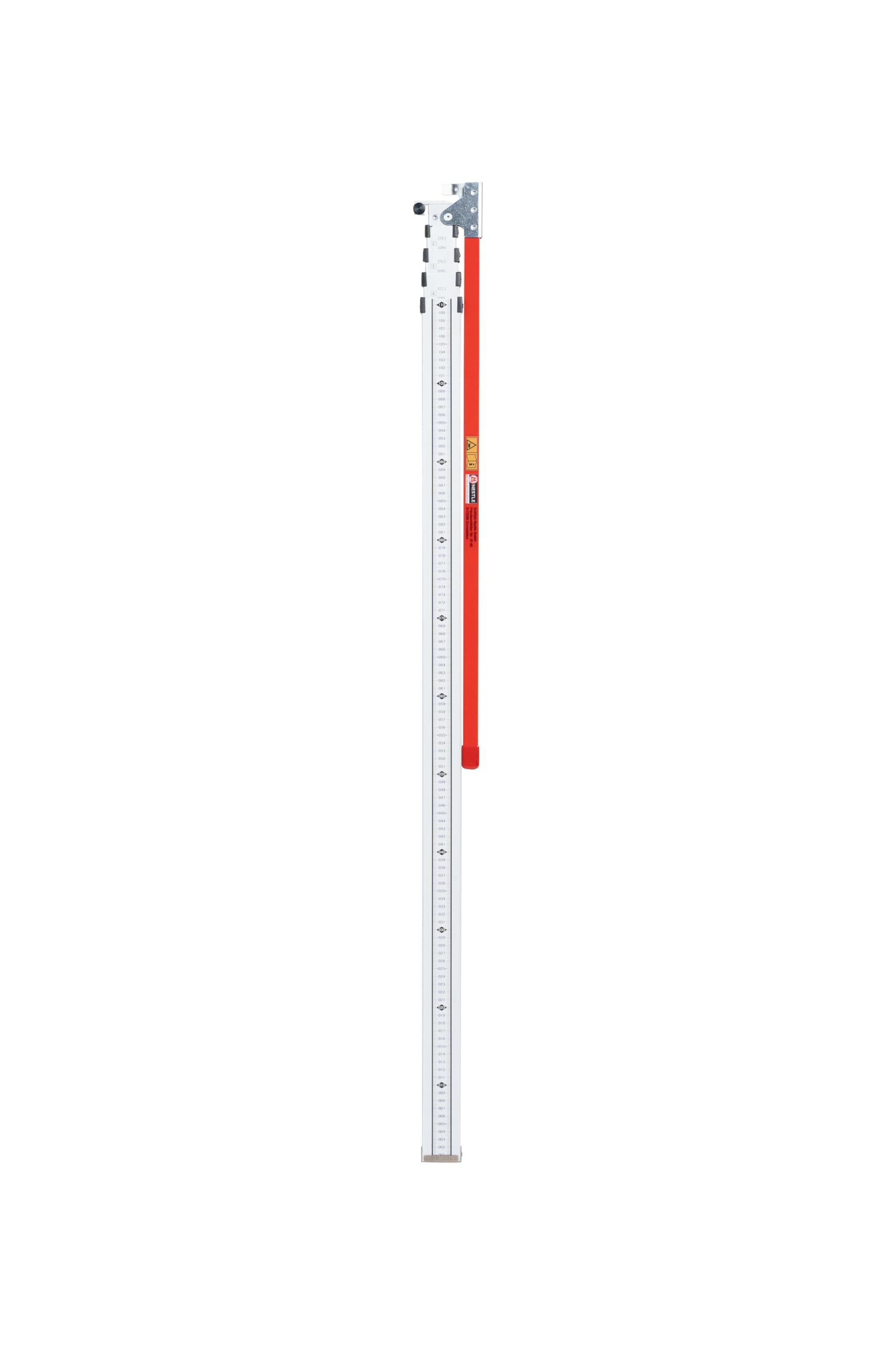 Nestle TELEMESS TM-500 LKW-Höhenmesser 5 m – Teleskopmeter 125–500 cm mit ausklappbarem, arretierbarem 70 cm Haken (kunststoffbeschichtet), mm-Teilung Oben→unten, Made in Germany
