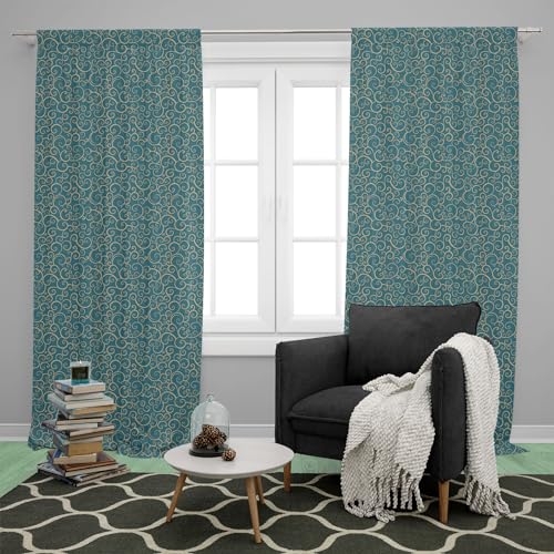 Image of ArtzFolio Spiral D2 | Blackout Curtain for Door, Window & Room | Rod Pocket & Tie Back | Velvet Fabric | Width 4.5feet (54inch) | Height 6 feet (72 inch); Single Piece