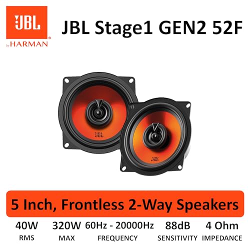JBL Stage1 GEN2 52F Koaxial Lautsprecher Auto 130mm (5,25 Zoll): von Harman Kardon Car HiFi mit 40W RMS und 320W Max Einbaulautsprecher Auto Boxen - Paarweise