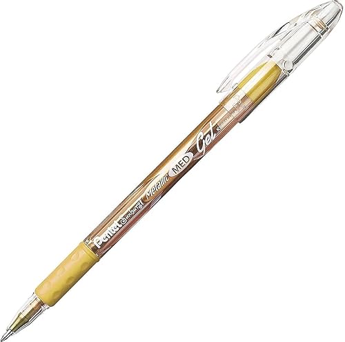 Miniatura 3 de Pentel Sunburst - Bolígrafo de gel metálico, línea media, tinta dorada y plateada permanente, paquete de 2 (K908MBP2XZ)