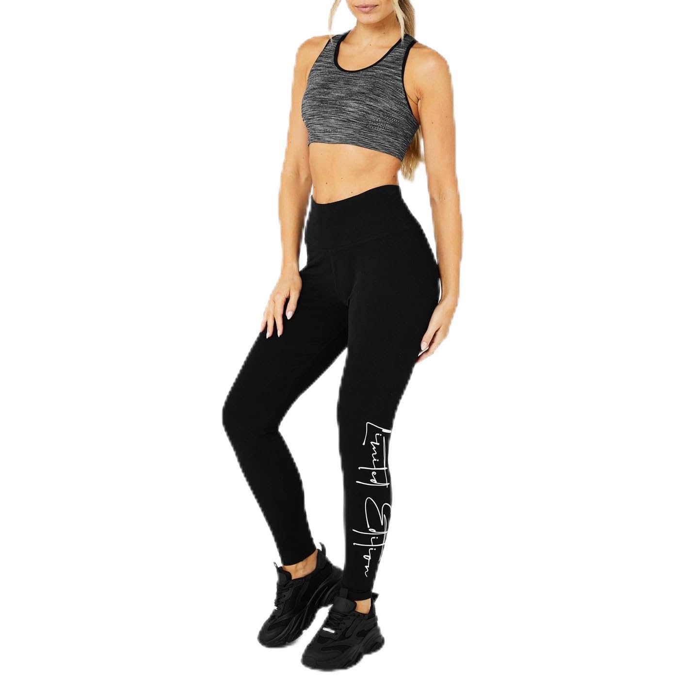 Miso Womens Large Logo Leggings Black/White M