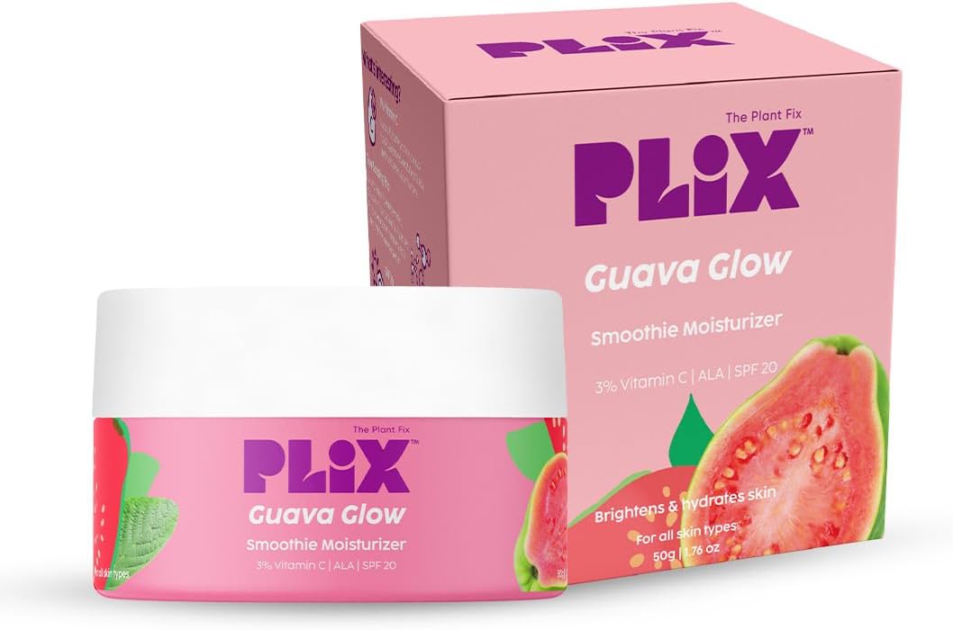 Guava Glow Smoothie Moisturizer For Brighter Skin (50g) | With Vitamin C & ALA | Face Cream For Even-tone Skin, Promotes Hydration | For Men & Women
