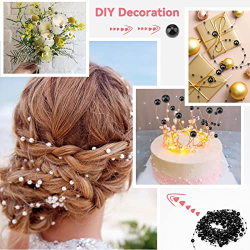 10M/32.8Feet Pearl Beads Chain Garland,Artificial Pearls String Beads Chain - Image 4