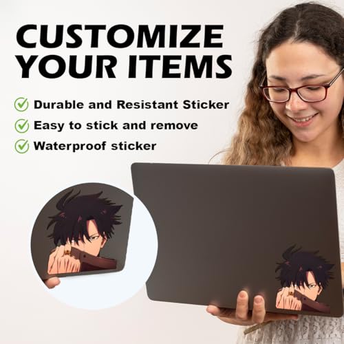 Image of Solo Leveling Peeker Anime Manga Decal Water Resistant Sticker Indoor Use Ideal for Laptop Window (Jin-Woo 2)