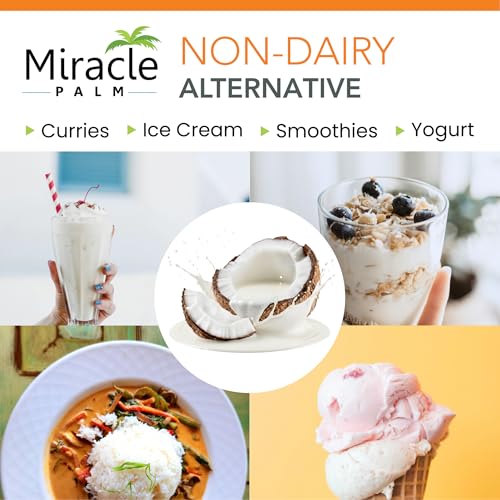 Image of Miracle Palm Coconut Milk Unsweetened - Coconut Milk Canned, Additive Free Organic 13.5 Fl Oz (Pack of 12)