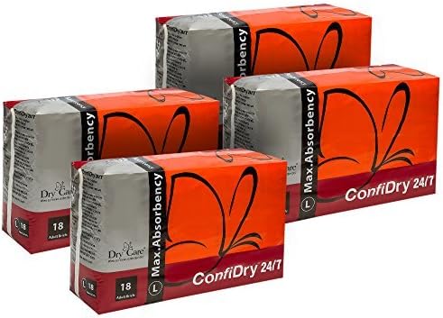 ConfiDry 24/7 Max Absorbency Briefs, Large, Case/72 (4/18s)