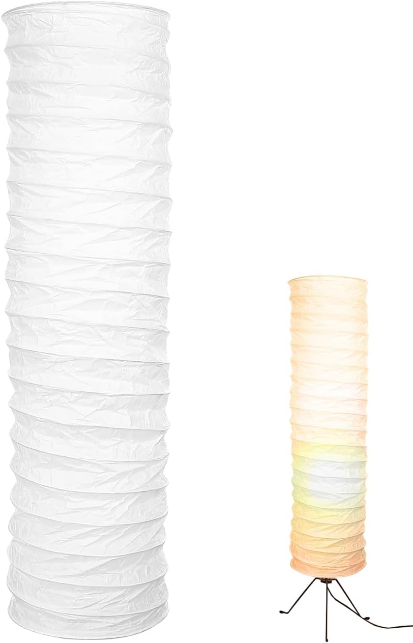 Mipcase Nordic Style Floor Lamp Shade Replacement 36.22In Tall Paper Standing Light Cover for Living Room Bedroom Hotel Decor