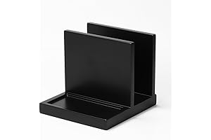 Wooden Napkin Salt & Pepper Holder with Matching Salt and Pepper Shakers