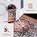 YJ.GWL Area Rug for Living Room, 4x6 Machine Washable Boho Rug for Bedroom, Low Pile Lightweight Thin Rugs Floral Vintage Distress Print Pattern Carpet for Dining Room, Red