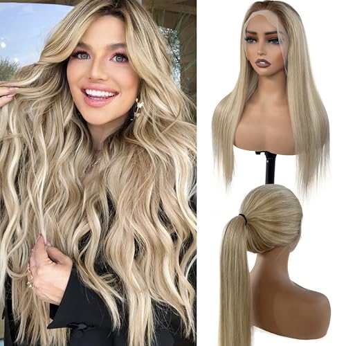 Highlight Ombre Blonde 13x6 Lace Front Wig Human Hair 22