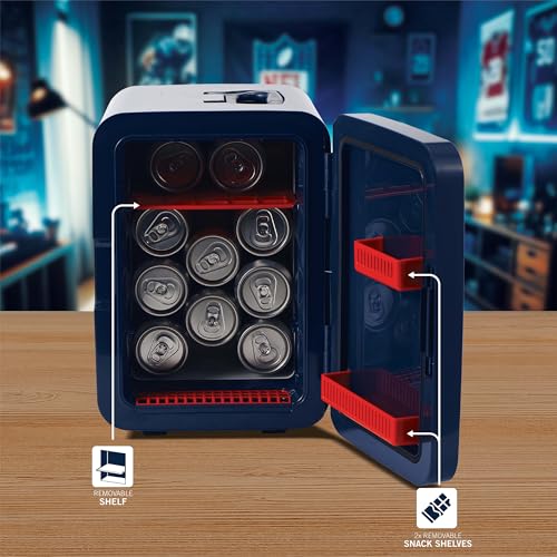 Image of Ukonic NFL Tennessee Titans 15-Can Mini Fridge 10L - AC /DC Powered, Official Team Colors & Logo, Portable Cooler for Tailgates, Home, Office, or Car