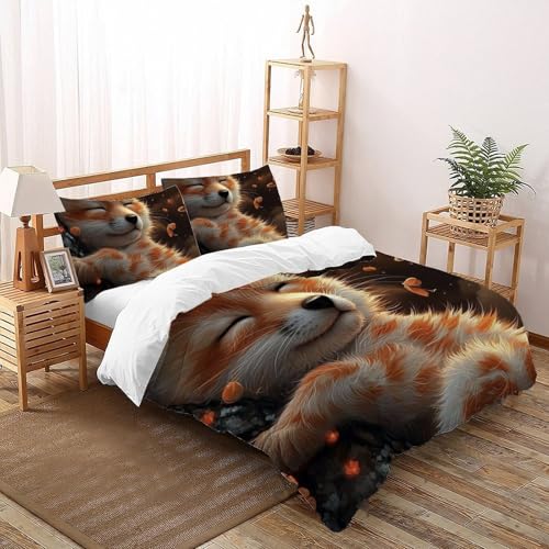 Housse de couette 260x220 microfibre infroissable renard - 2