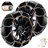 DEDC Snow Chains for SUV Cars Light Truck Tire Chains 1 Min Quick Fit Easy Chainsaw Reusable Universal...