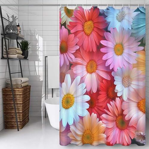 Rideau de douche 90x120cm polyester imperméable lavable Fleur Usine