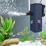 Aquarium Internal Filter, 135GPH Multi-Layer Filtration Submersible Fish Tank Filter with Aeration & Rainfall, Oxygenation Circulation Adjustable Silent Airflow Sponge Filter for 25-100 Gal Tanks