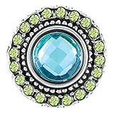 Ginger Snaps HEIRLOOM - Turquoise Color Surrounded w/Light Lime Green Rhinestones SN05-68