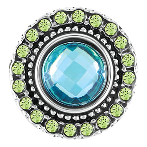 Ginger Snaps HEIRLOOM - Turquoise Color Surrounded w/Light Lime Green Rhinestones SN05-68