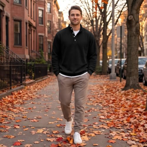 Mens Henley Shirts Long Sleeve Big and Tall Button Shirts Y2k Workout - image 6