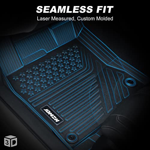 Jdmon Floor Mats Compatible With 2021-2023 Jeep Grand Cherokee L (6-Passenger Seating Models With 2Nd Row Bucket Seats Without Center Console), All Weather Custom Fit Floor Liner Black #TOP1