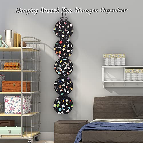 Image of Hanging Enamel Lapel Pin Display Panels Organizer With 5 Loose-leaf Board Pieces, Brooch Pin Enamel Pin Display Pages, Badge Collection Display Holder Holds At Least 120 Pins.(Pins Not Included)