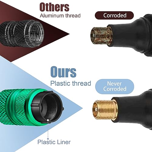 image for AQUAOK Tire Valve Stem Caps - 4 Pack Anti-Corrosion Premium Anodized A