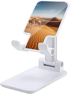 Sand Dunes In The Sahara Desert Folding Cell Phone Stand, Smartphone Holder | Adjustable Phone Holder for Office, Portable Smartphone Stand for Home, Height Angle, Anti-Slip Cell Phone Holder white