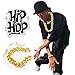 CASDAN 80s 90s Accessories Outfit for Men Hip Hop Costume Kit Old School Rapper Faux Dollar Sign Halloween Party Decorations
