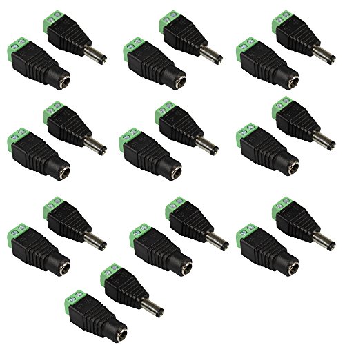 Preisvergleich Produktbild com-four® Strom-Adapter Set DC-Buchse + DC-Stecker 2,1 x 5,5 mm Stecker; Terminalblock 2 Pin & DC 2,1 x 5,5 mm Buchse, 1-24V für CCTV Kamera, Router, Switch, LED (10 Paar)