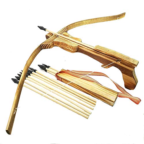 Handmade Wood Toy Crossbow Set-12 Wood Arrows and a Quiver