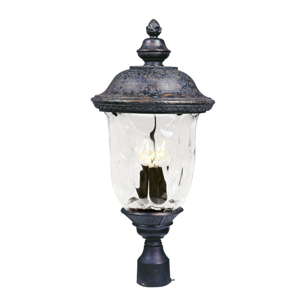 Carriage House VX-Three Light Outdoor Pole/Post LAN in Early American Style Made with Vivex Material for Coastal Environ