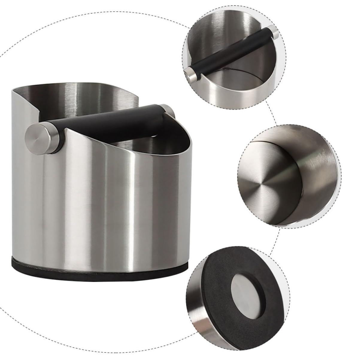 Dispensador de Café Molido Gran Capacidad y Diseño Único de Acero Inoxidable Accesorio para Máquinas de Espresso, Adecuado para Hogar y Barra de Bar