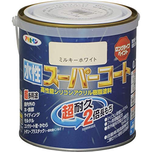 アサヒペン ペンキ 水性スーパーコート 水性多用途 ミルキーホワイト 0.7L