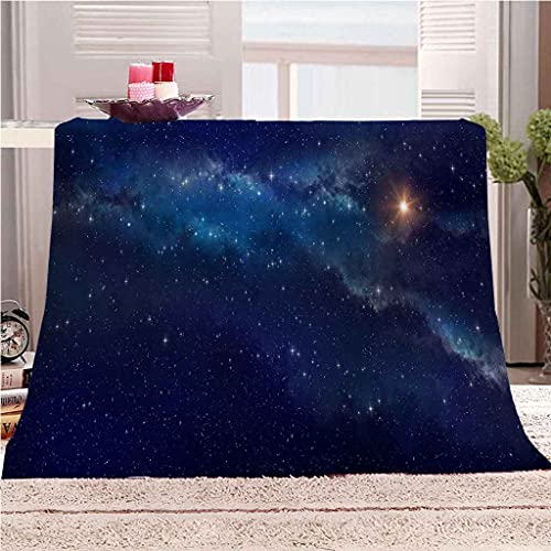 Couverture Polaire en Microfibre Premium Bleue | Impression 3D Haute Définition - 2