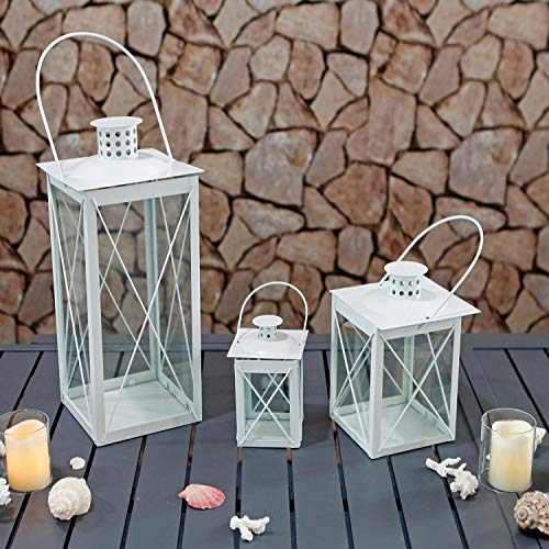 Mojawo 3'er Set Gartenlaternen Metall Windlicht Laternen Kerzenhalter...