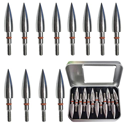 Image of 100 /125 /150 /200 /300 Grains Archery Field Points Practice Field Tips, Archery Target Practice Hunting Arrow Tip for Recurve, Compound Bow Crossbow, Stainless Steel Screw in Broadheads