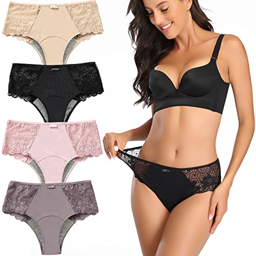 Period Underwear for Women, Leakproof Period Panties, Lace Menstrual Underwear Breathable & Soft